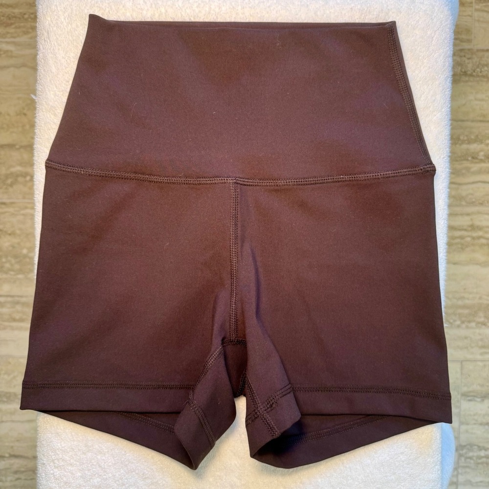 Yogalicious Lux Everyday 3 1/2 Short Womens XS Brown High Waisted Biker Shorts
